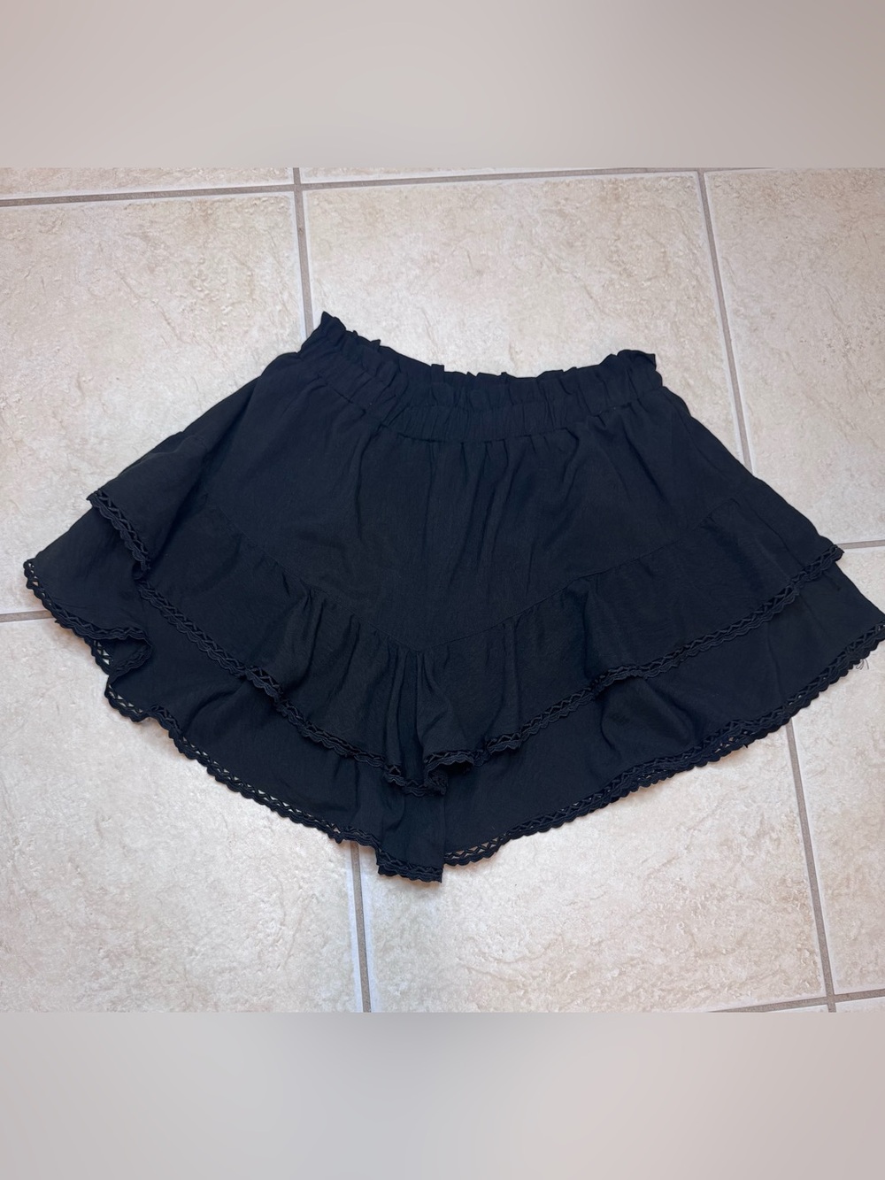 Black Ruffle Tiered Women's Skirt